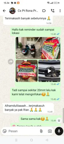 Testimonial Papan Bunga pandeglang